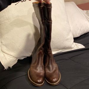 Frye tall Jane dark brown Riding Western Boots 10B